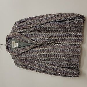 VINTAGE 70's 80's Chunky Weave Boucle Wool Blazer  L size 14